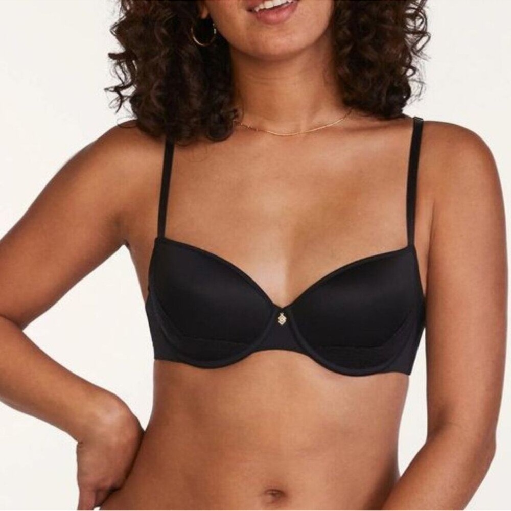 ThirdLove Black 24/7 Lace Detail T-Shirt Under Wire Bra 40G